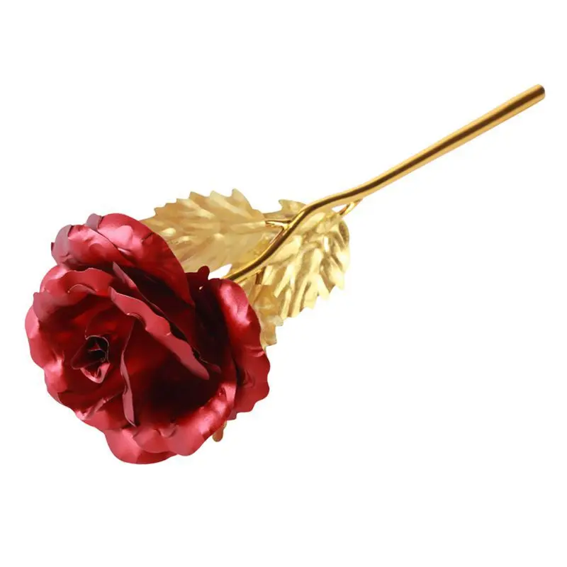 Amazon Hot Sell 24k Gold Foil Rose Gold Rose Artificial Flower Bouquet Mothers Day Gift