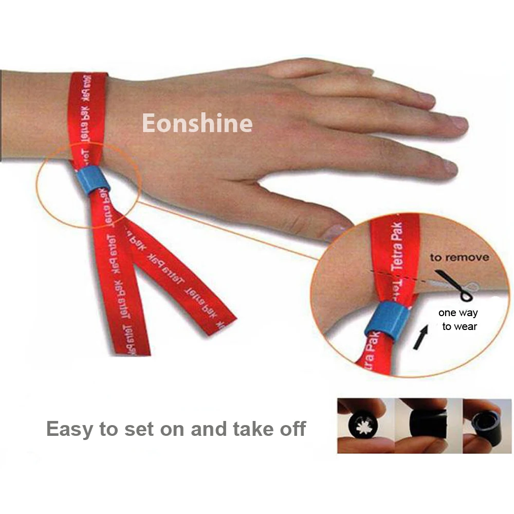 Cheap Customized Logo Festival Events Fabric Bracelet Woven Wristbands