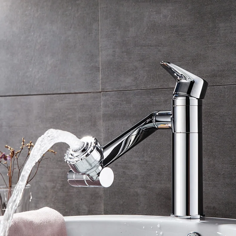 Swivel Bathroom Sink Faucet Mixer Deck Mounted Splash Proof Water Tap Black Fortune Cat Washing Face Basin Faucet