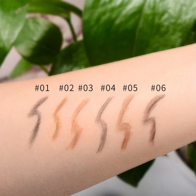 Custom Logo Slim Waterproof Double Head Eyebrow Pencils Private Label Matte Black Eyebrow Pencil with Spoolie