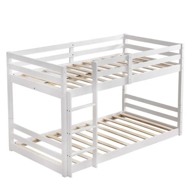 Bedroom furniture boy girl wood floor frame children kids double bunk bed, twin bed frame for kids