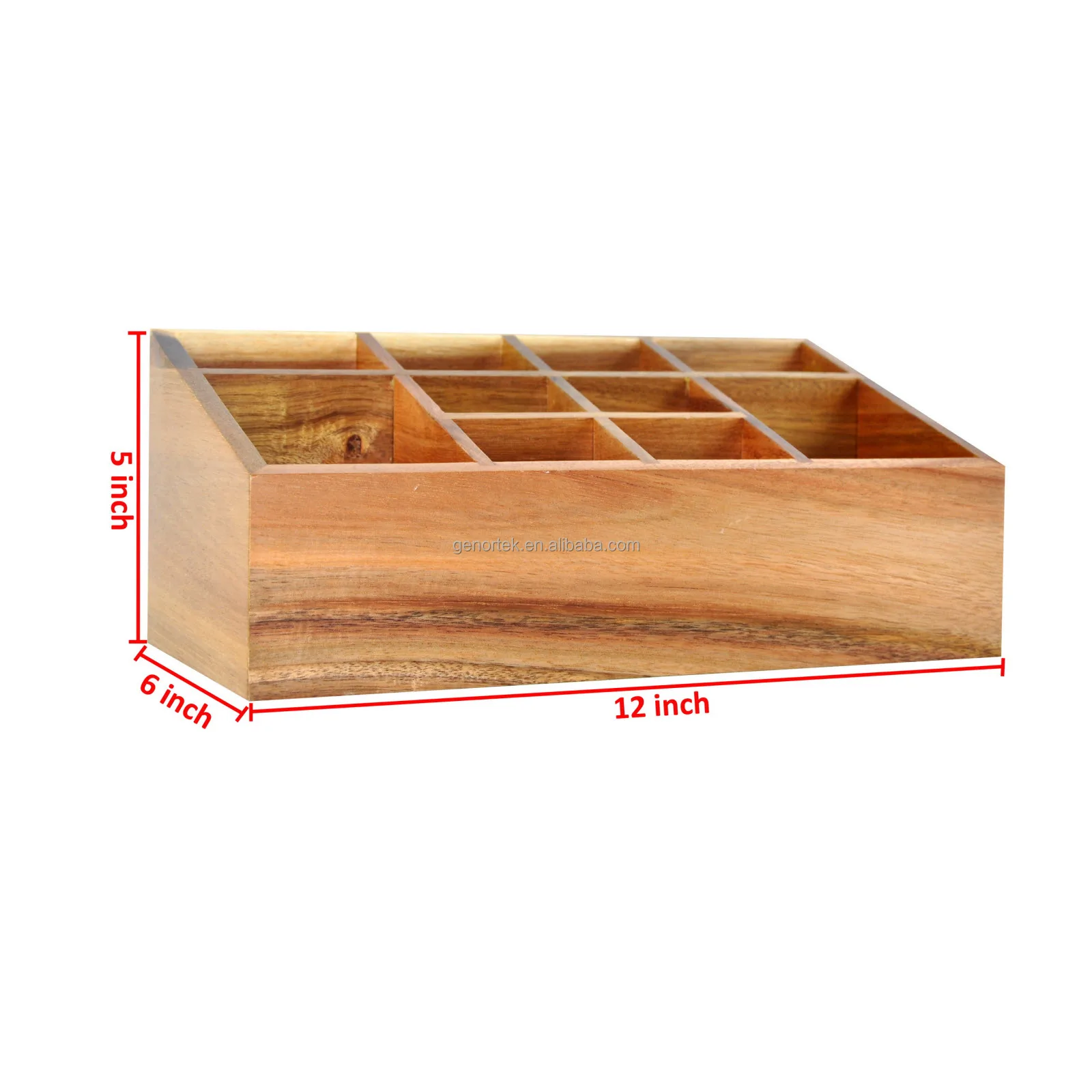 10 Compartment Wood table Sundries Organizer Cosmetic case Multifunctional Flatware Caddy