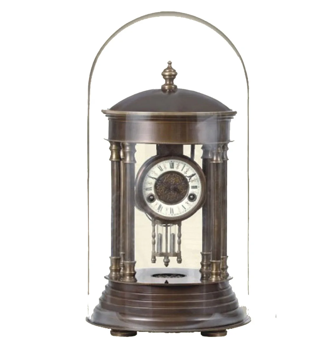 Латунный павильон антикварный позолоченный 19-й французский стиль 15 дней механическое движение цветочное синее перегородчатое эмалевое стол/настольные часы