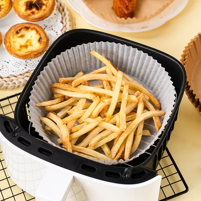Round White Parchment Cooking Paper for Air Fryer pad Oil Paper Disposable Tray Liners