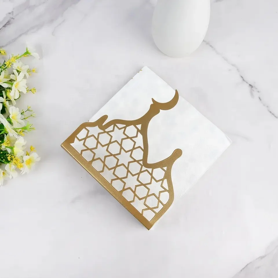 Золотое металлическое исламское украшение Masjid Moon Gold Железный держатель для салфеток обеденного стола Ramadan домашний декор