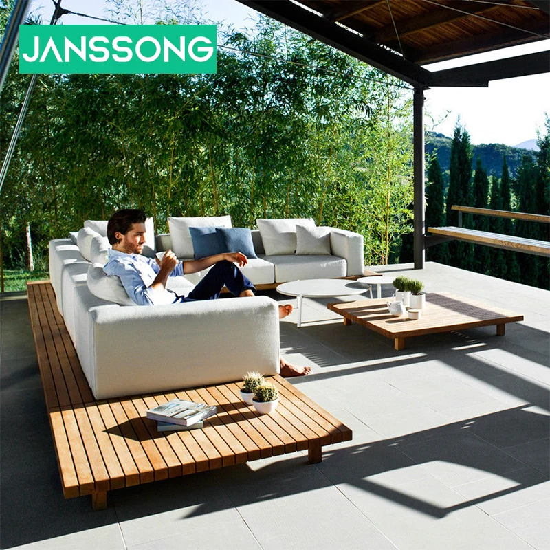 Lounge Lawn Outdoor Patio Furniture Outside Corner Garden Furniture  Luxury Teak Outdoor Sofa Sets