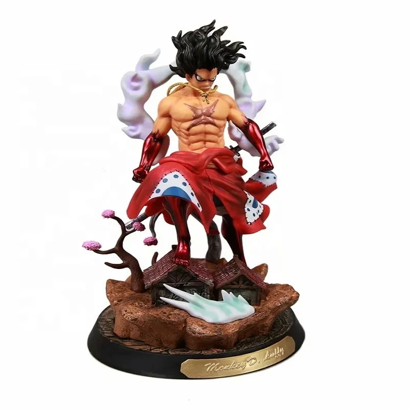 Anime Wholesale One Piece GK Snakeman Luffy Kimono Wano Kuni Statue Decoration Model Boxed Action Figure Toys