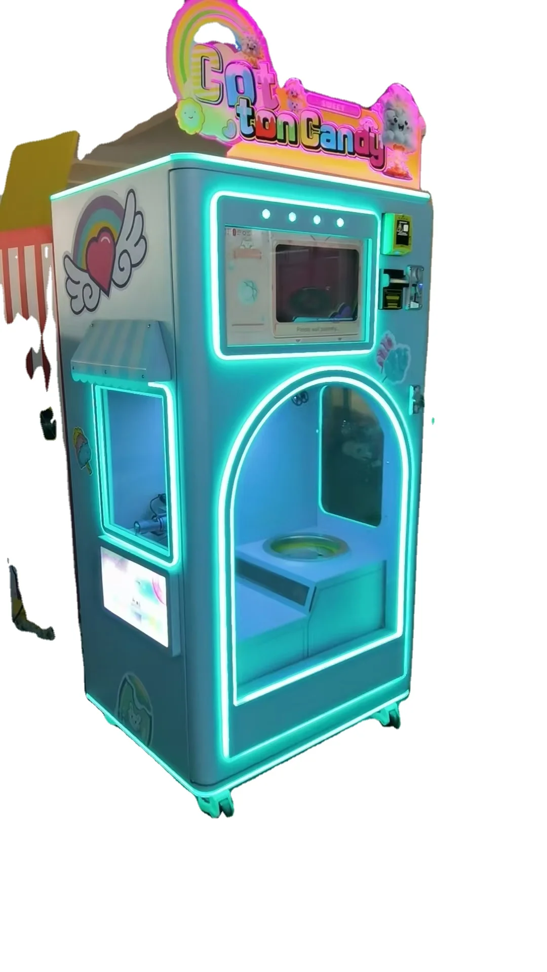 Coin Operated Automatic Cotton Candy Vending Machine Smart Smoothie Vending Machine With Bill Card Payment