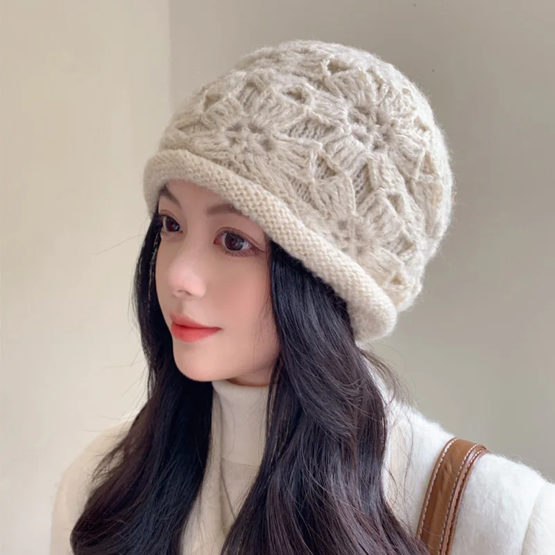 Solid crotchet winter hats for women beanie cable knit bucket hat luxury crochet beanie