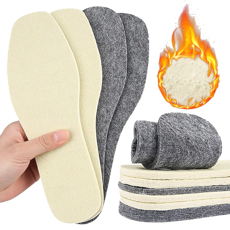 Winter insole Warm Wool Self-heating Insole Comfort Thermal Shoe Pads Inserts Thickened Heated Insoles for Snow Boots