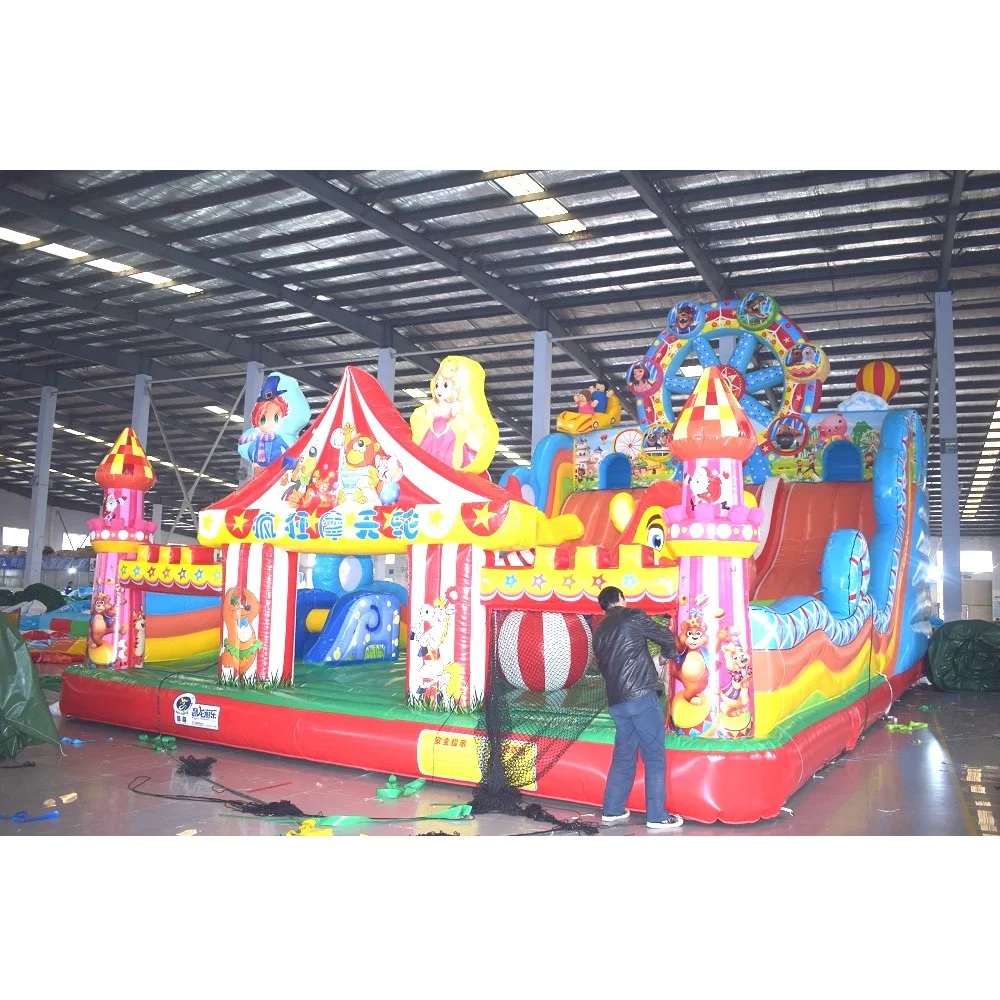 Outdoor Inflatable Bounce House Slide Inflatable Crazy Ferris Wheel Castle Slide