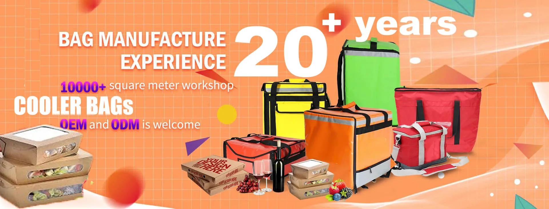 Custom Insulated Food Delivery Bag Pizza Delivery Backpack Bag Box Soft Sided Cooler Bags with Plastic Feet