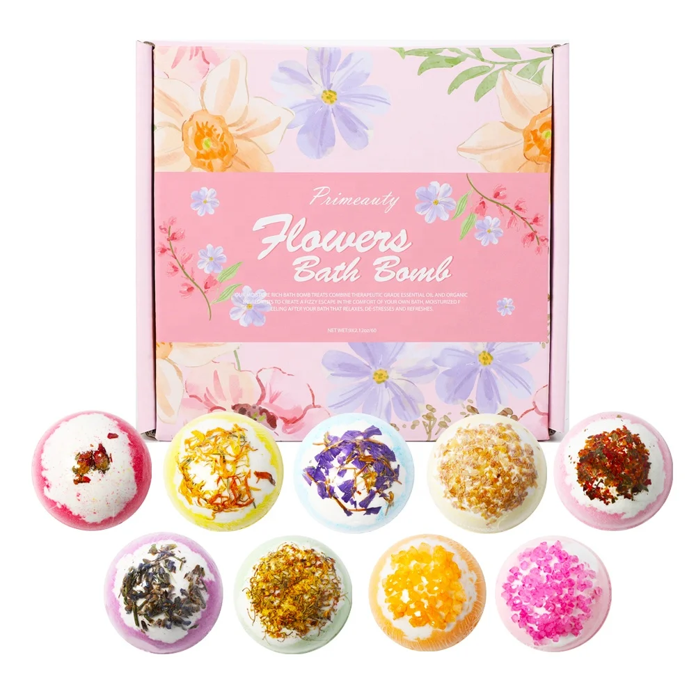 Wholesale Colorful Rich Bubble Bath Fizzies Bath Ball Natural Organic Shea Butter Dry Skin Moisturize bath bomb set