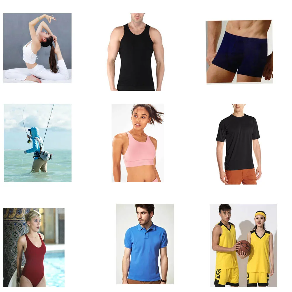 
Recycled sportswear leggings t shirt swimwear Repreve rpet pet polyester fabric made from recycled plastic bottles 