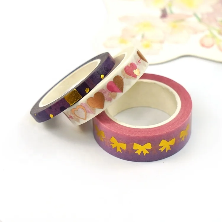 Vast Gifts Wholesale Custom Cute Kawaii Gold Silver Foil Printed Paper Adhesive Washi Tape For DIY
