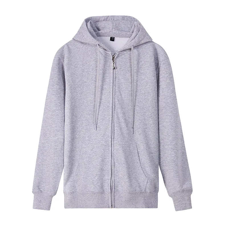 2022 New printed logo heavy 500 gsm hoodie zipper fitness hoodies Long sleeved solid color sweater for men