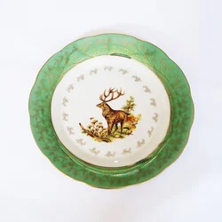 New Design Leaf Elk Decorative 8 Inch Daily Use Dining Party Dessert Chinese Plate