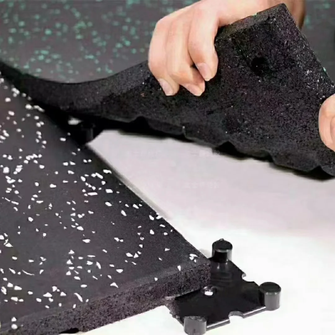 Gym Weight Lifting Area EPDM Flooring Rolls Black Composite Rubber Tile Rubber Mats Interlocking