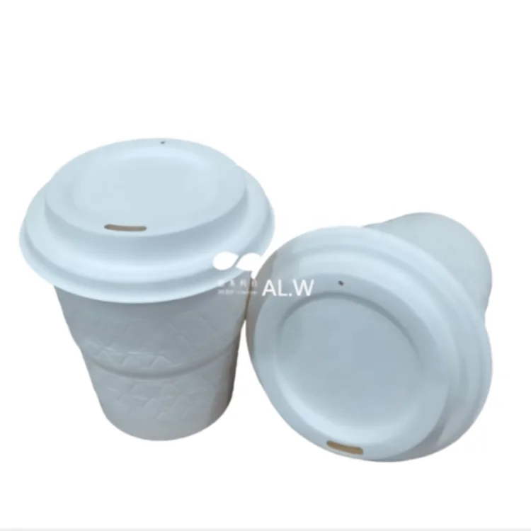 Plant fiber sugarcane lid bagasse coffee cup paper lid biodegradable coffee cup lid