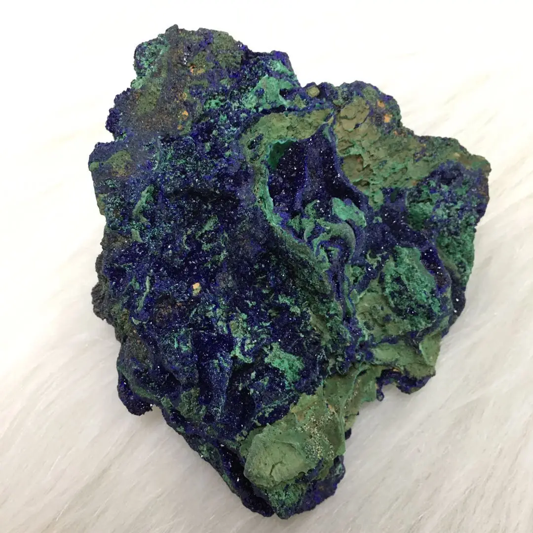 Natural azurite green malachite mineral specimen raw chessylite natural azurite cluster rough specimen
