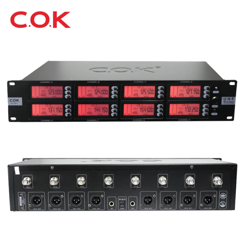 Sistema UHF profesional MICROFONO INALAMBRICO 8 canales microphone