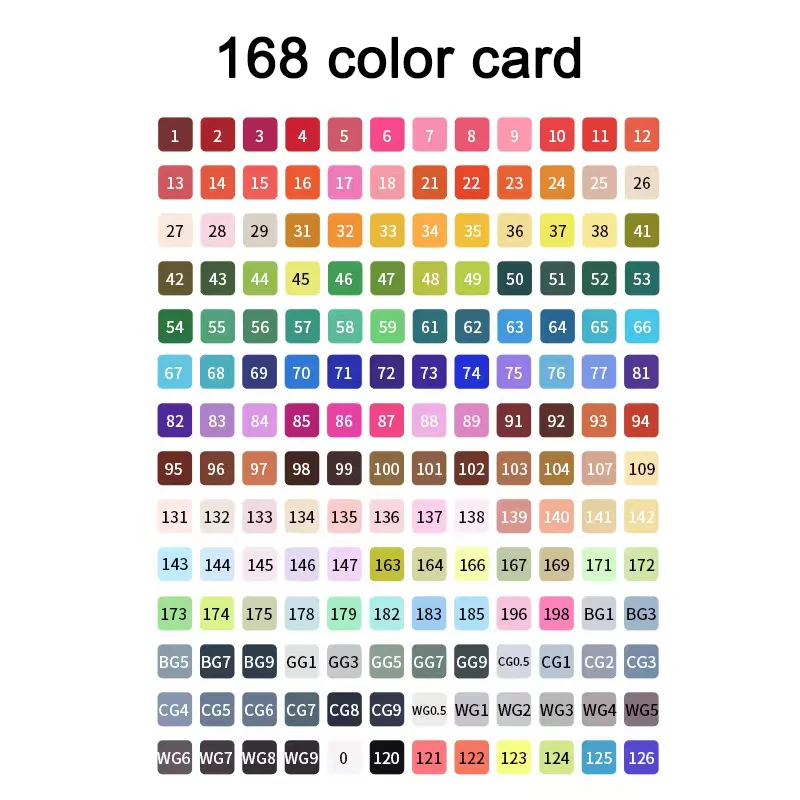 Hot Selling 168Color Dual Tip Watercolor Brush Pens Washable Drawing Painting Art Marker Pen Set