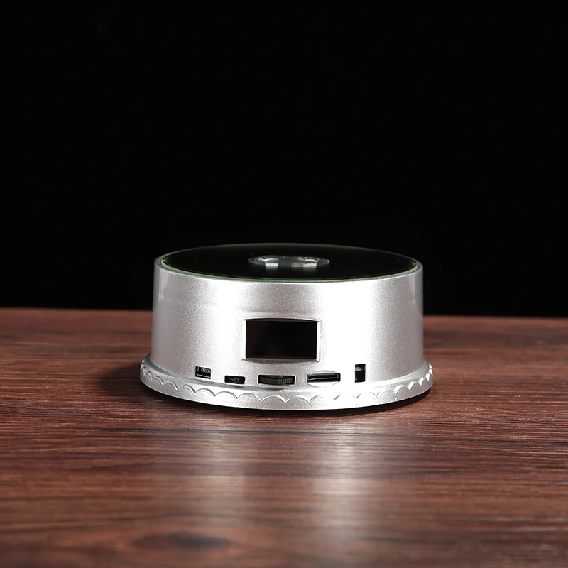 120*120mm Usb Rotary Round Crystal Led Light Base With 18 Songs MP3 Bluetooth