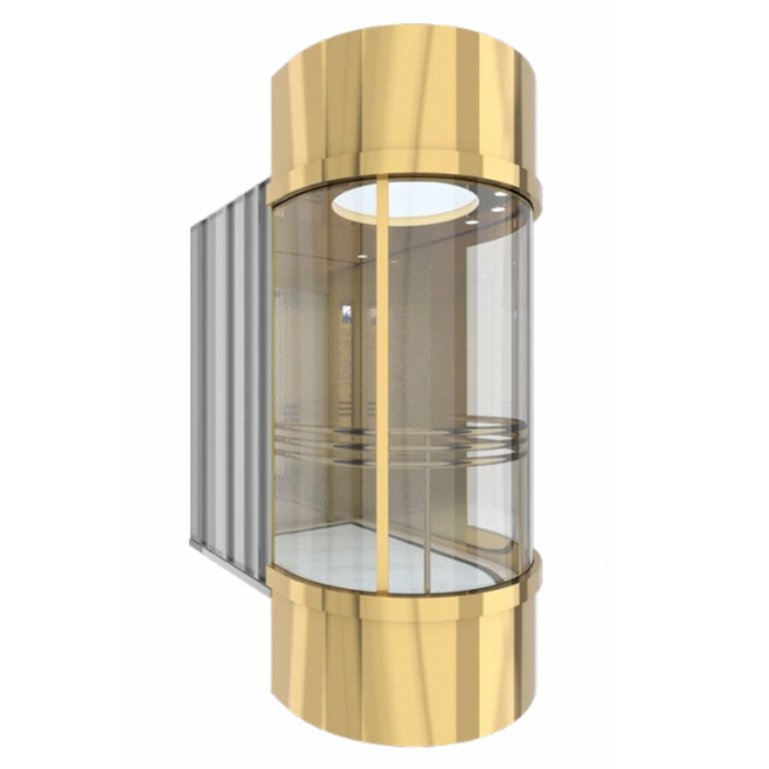 Safety Large Capacity Elevator Square/Round Panoramic Glass Elevator Capsule Lift Elevator