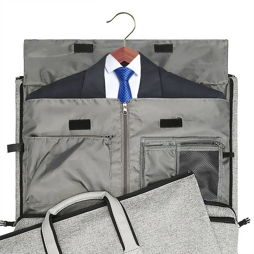 2 in 1 Hanging Suitcase Suit Travel Bags Convertible Garment Bag with Shoulder Strap Carry on Garment Duffel Bag