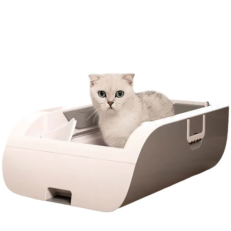 New Stly Rechargeable Outdoor Half Closed Automatic Cat Litter Box Self Clean Cat Litter Training Toilet