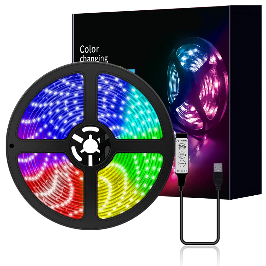 GREESON Cheap Price 5V 5m 5050 SMD Smart RGB LED Strip Light/LED Strip with 3 Key button Wireless Controller
