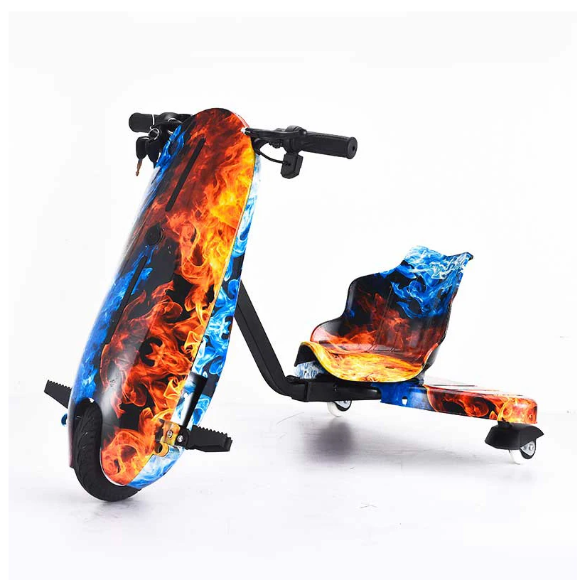 motorized electric drifting scooter trike for sale mini rc drift car with 3 PU wheels outdoor sports drifting trike scooter