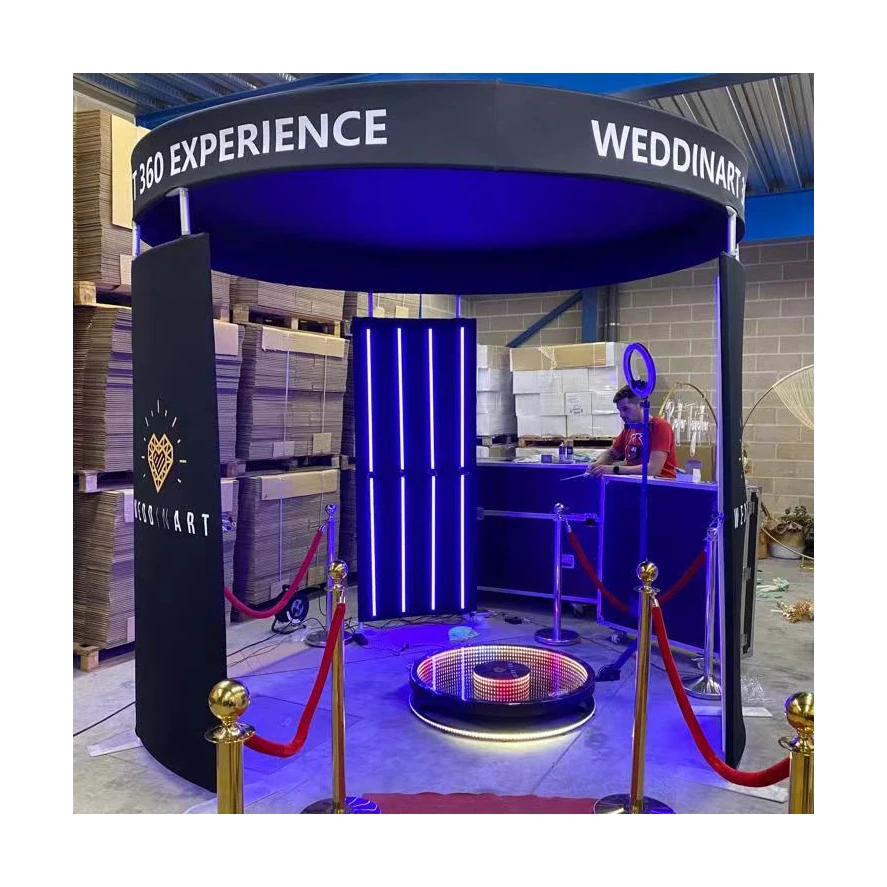 Fast shipping Portable Selfie 360 Photo Booth Vending Machine With Enclosure Photo Booth 360 Con Aro Led Cuadrado
