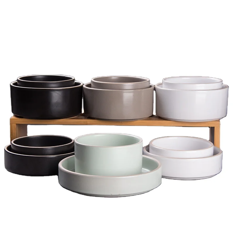 Factory Direct Supply Porcelain Matte Black White Light Green Brown Khaki Modern Cheap Ceramic Salad Bowls
