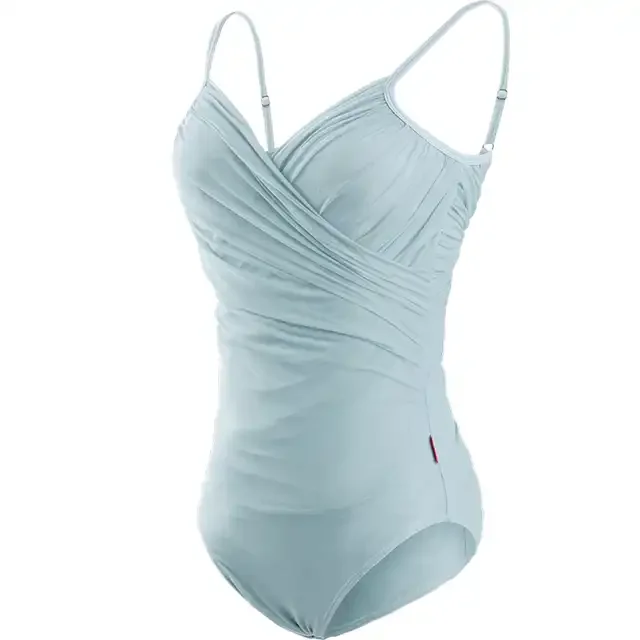 Women Dance Leotard Ballet Pleated V-neck Bodysuit Irregular Mesh Skirt Teen Training Gymnastics Skating Ballerina Dancewear