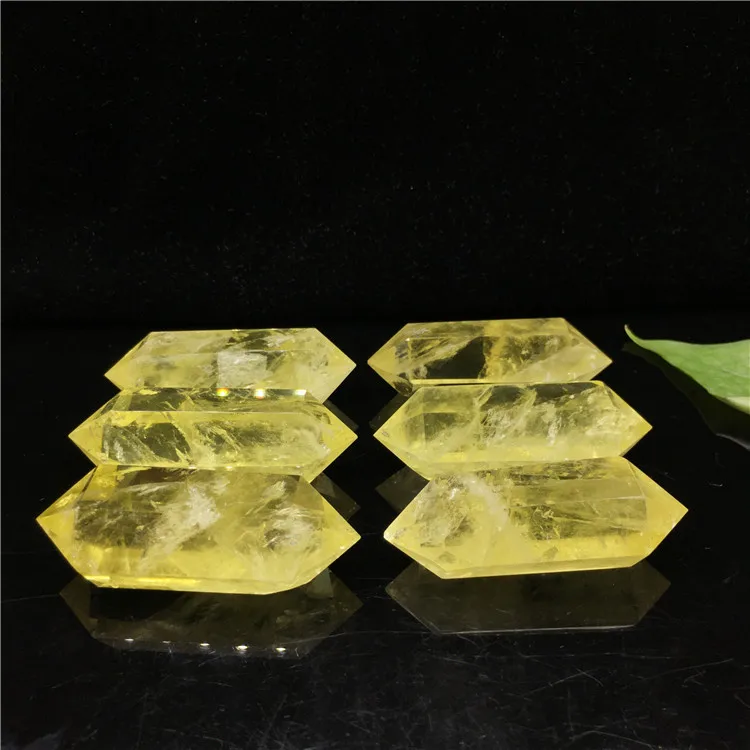 Natural citrine Double Terminated wand yellow quartz crystal point