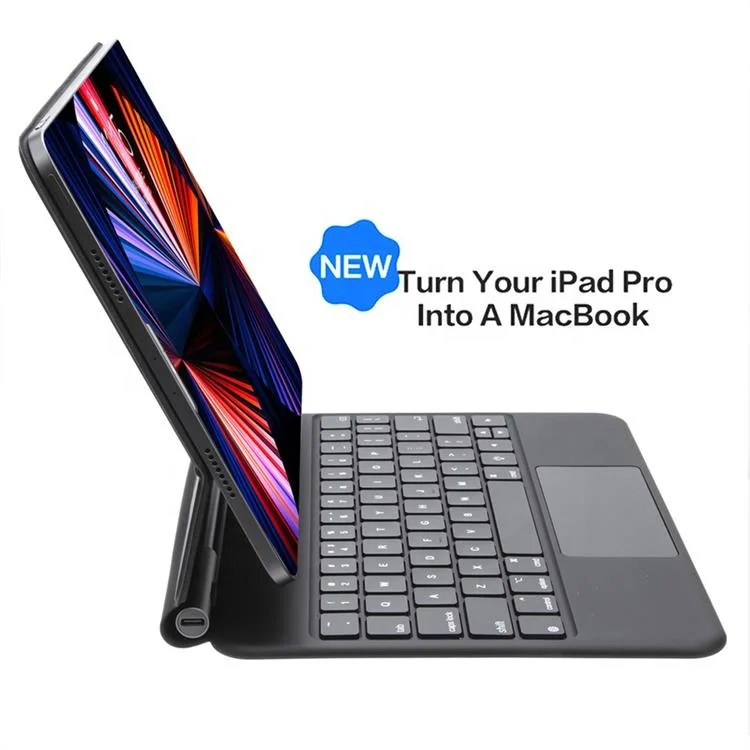 Smart Backlight Tablet Keyboard Case 100% Aluminum Magnetic Magic Keyboard Case for iPad Pro 2022 12.9 ipad Case Keyboard