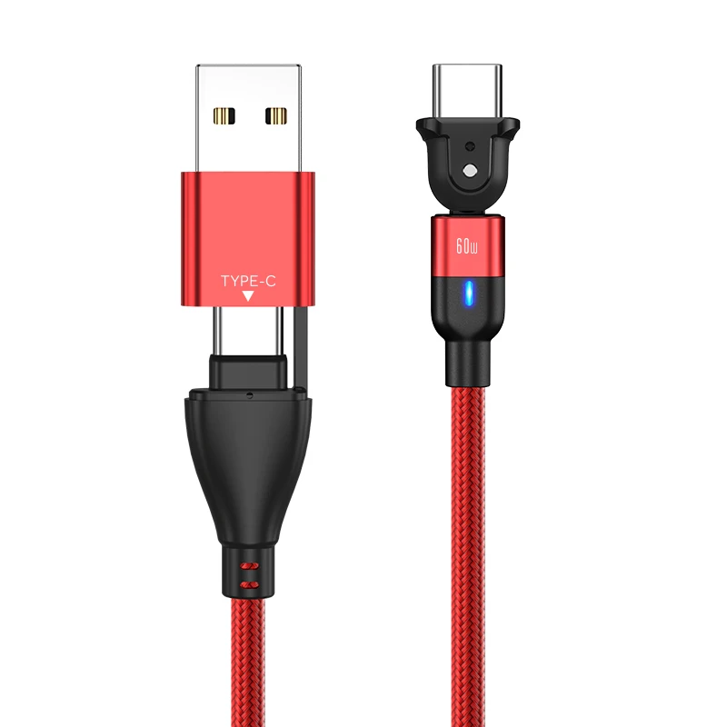 Оптовая продажа PD 60 Вт usb кабель для быстрой зарядки типа c для ноутбука/телефона с поворотом на 180 градусов micro data