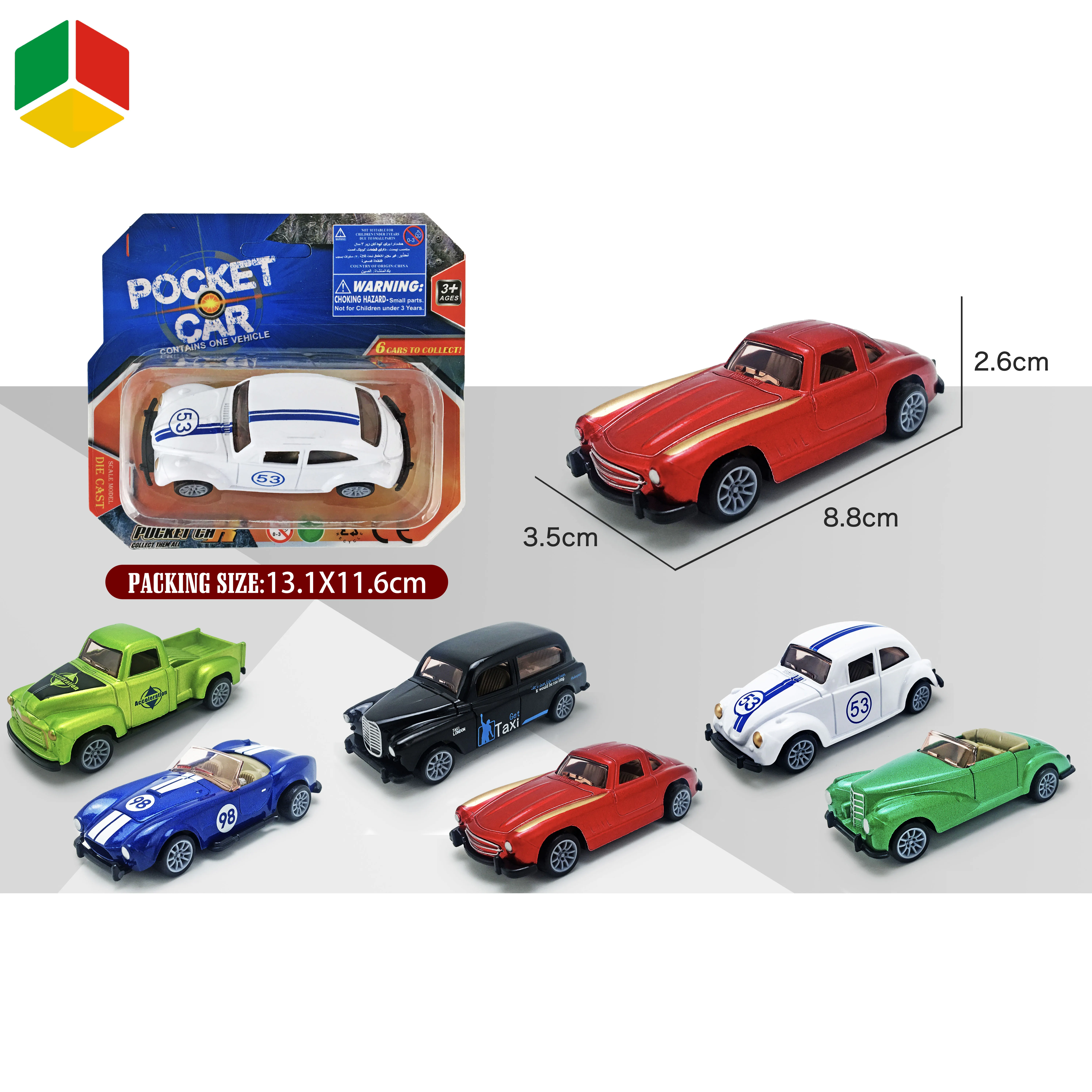 1:55 Classic Metal Model Diecast Cars Pull Back Collectables Diecast Toy Vehicles Vintage Car Model Cake Decoration