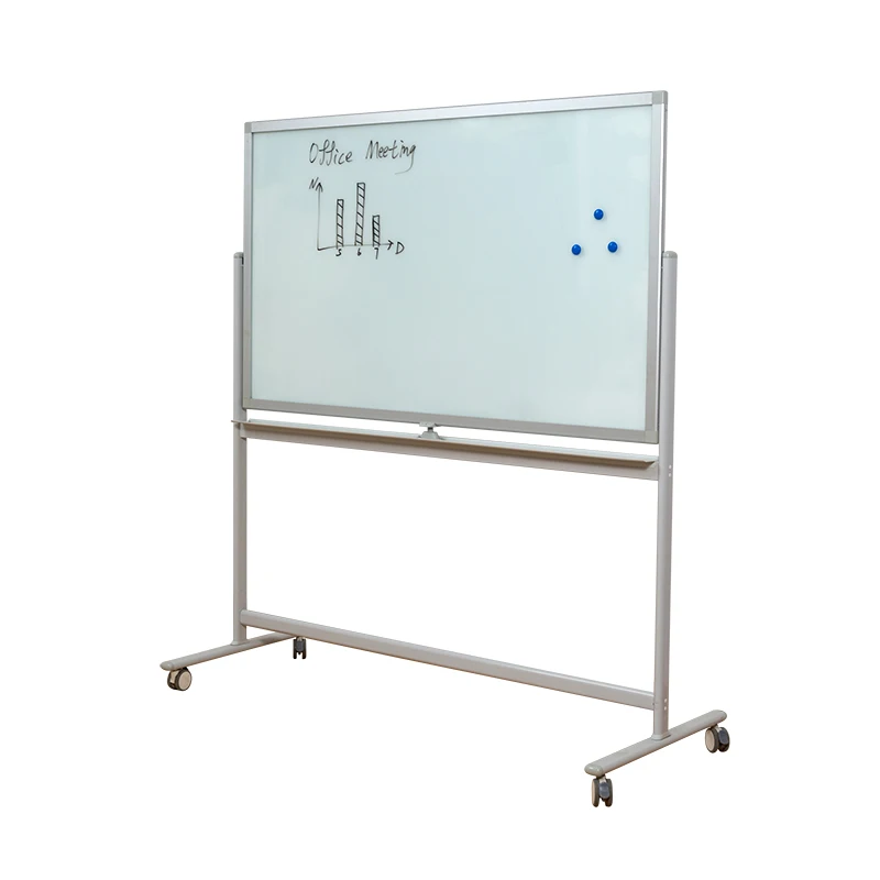 stand movable  double side   magnetic dry erase glass  whiteboard  white board  for office and classroom
