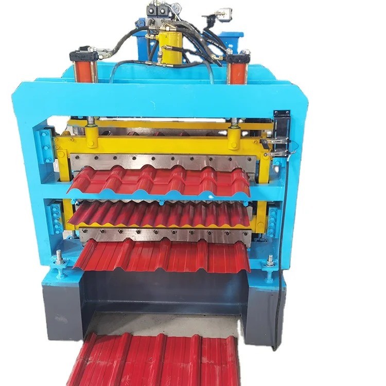 Building Material Ibr Panel / Corrugated Metal Steel Glazed Rubber Tile Roofing Sheet Machine Three Layer Roll Forming Machine