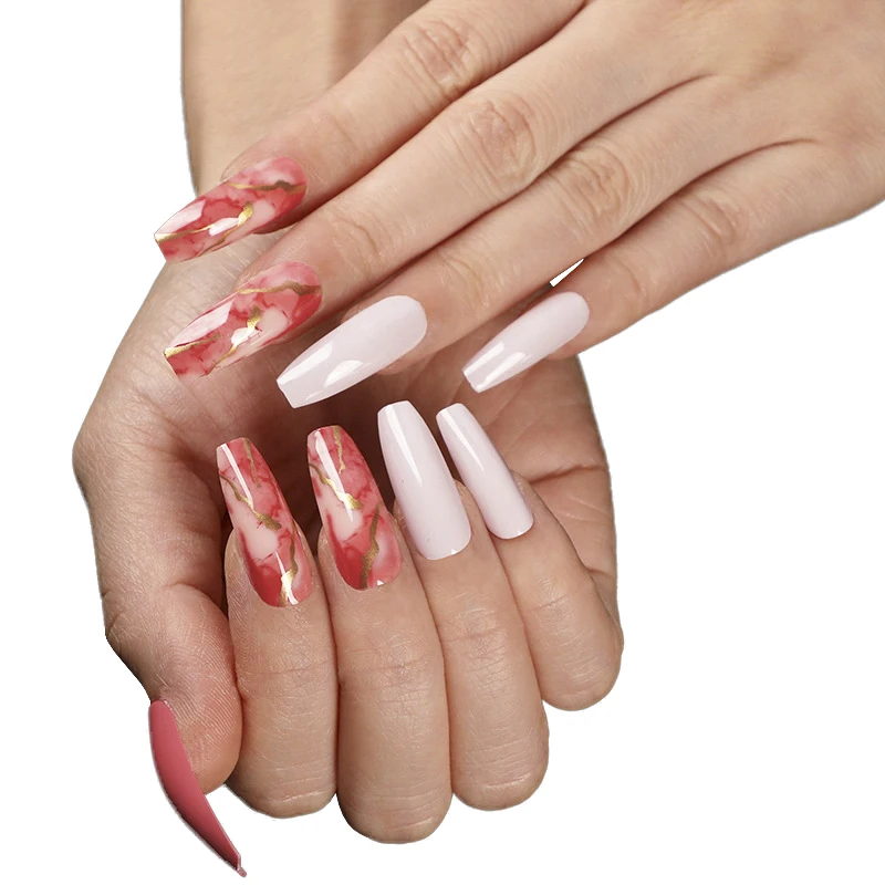 Wholesale 24 Piece Long Extra Short Square Almond Manufacturer Shape Press on Nails Acrylic Nail Art Kits