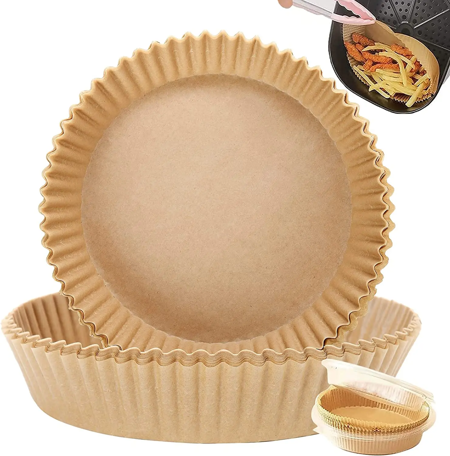 Resistant  Silicone  Air Fryer Liners  Oil-proof Coated Round Parchment Paper  Parchment for Baking Roasting