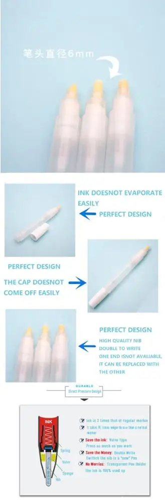 Valve pressure type Empty holder/Glass bead inside whiteboard pen painting pen Direct liquid marker pen