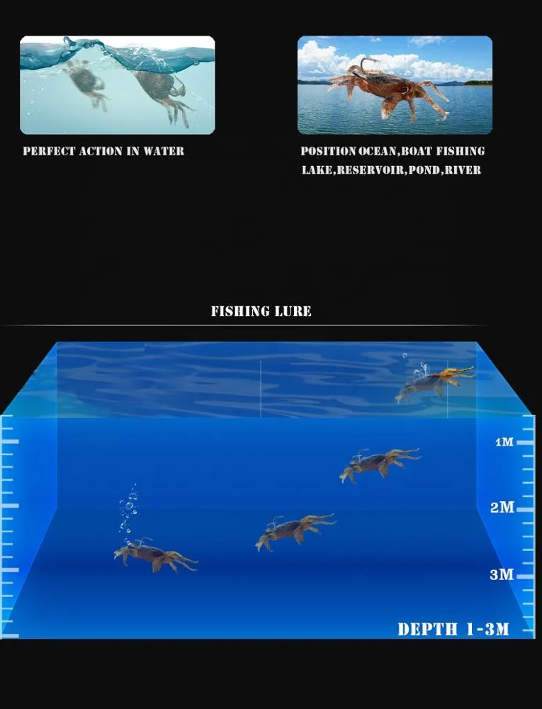 Artificial Fishing Lure Baits Soft Crab Fish Baits with Hook for Freshwater Saltwater Minnow Trout Perch Fishing