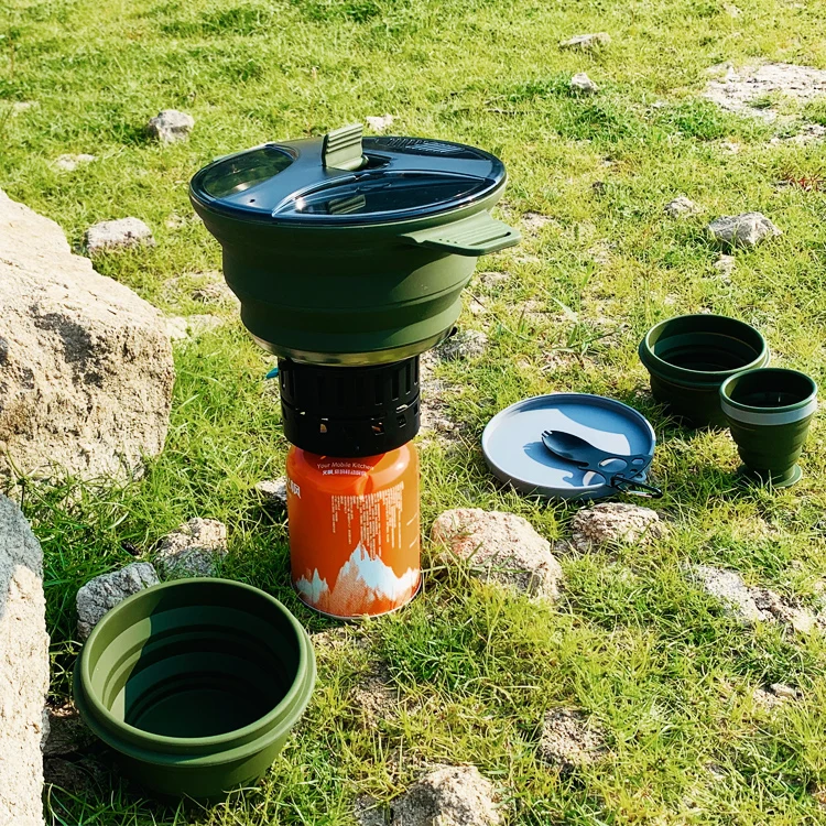 2.5L New Product Custom Silicone Collapsible Camping Cook Pot