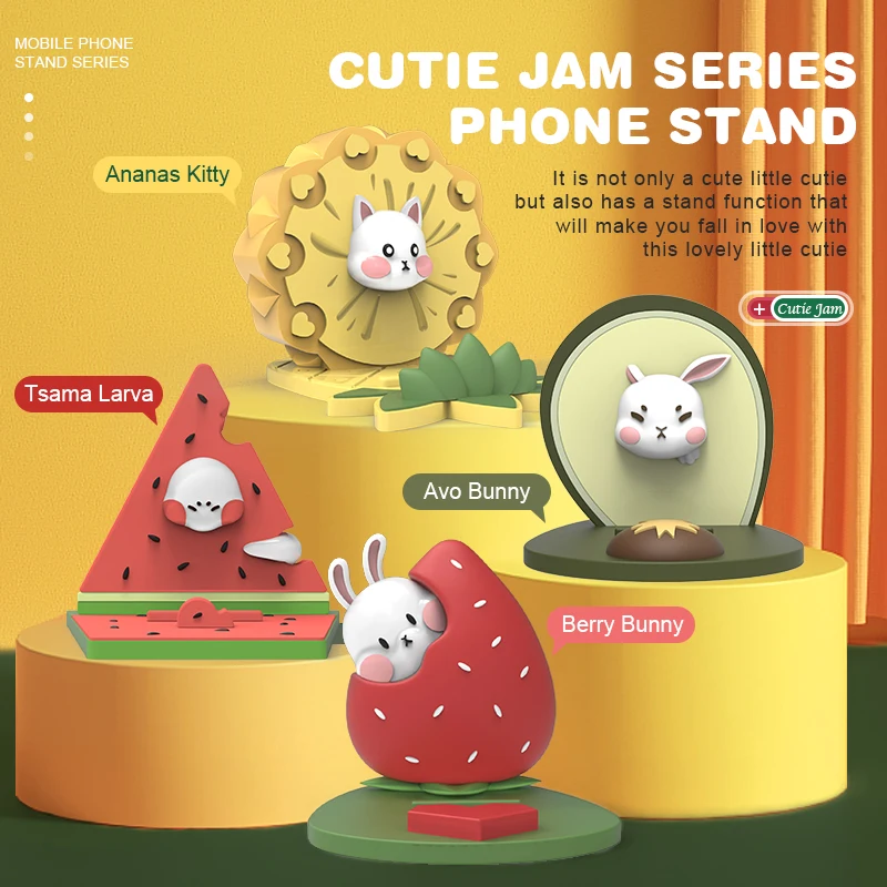 Cute Cartoon Fruit Lazy Phone Holders For Iphone Samsung Liquid Silicone Stands Multi Angle Non Slip Desktop Bracket