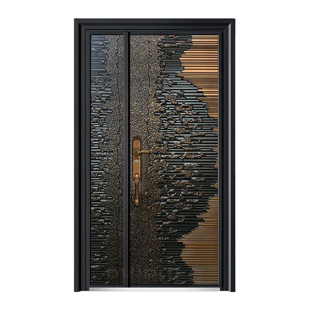 Manufacturer Wholesales Main Entrance Metal Doors Soundproof Residential Steel Security Door Pretty Front Entry Door