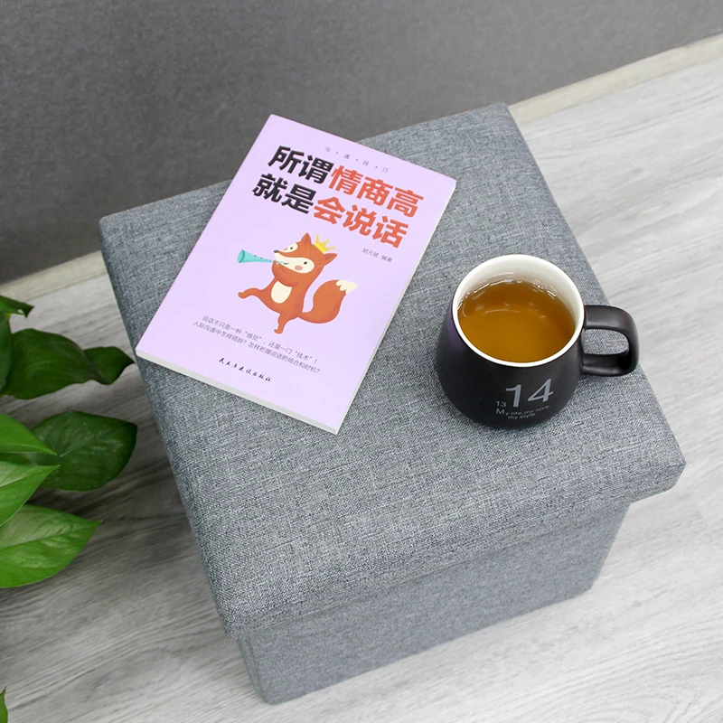 Wholesale polyester household folding sitting seat stool storage box