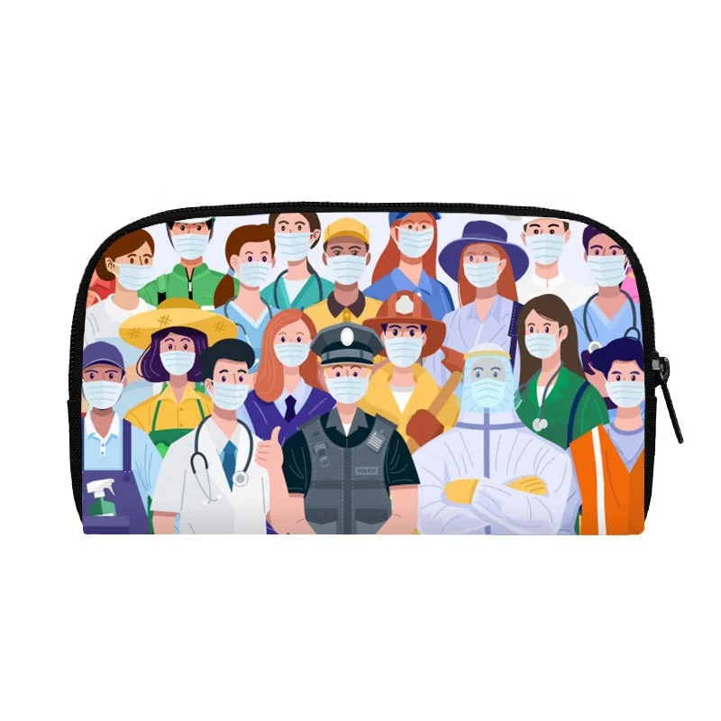 Nurse Gift Doctor Nurse Coin Purse black doctor nurse magic medical Syringe Ladies ECG  Women Long Big Wallet Bag